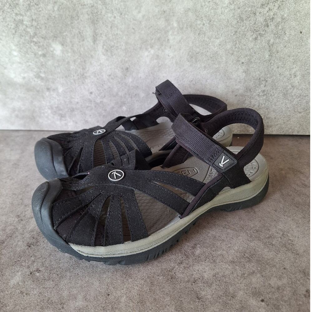 KEEN Women's rose sandal open toe hiking shoes outdoor black strappy REI water